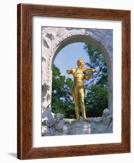 Gold Statue of the Musician Johann Strauss in Vienna, Austria, Europe-Richardson Rolf-Framed Photographic Print