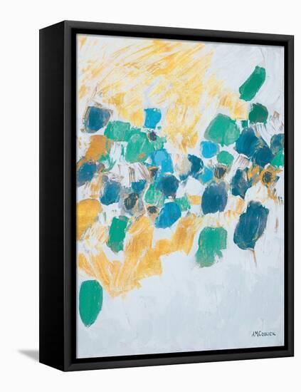 Gold & Teal Internodes-Ann Marie Coolick-Framed Stretched Canvas