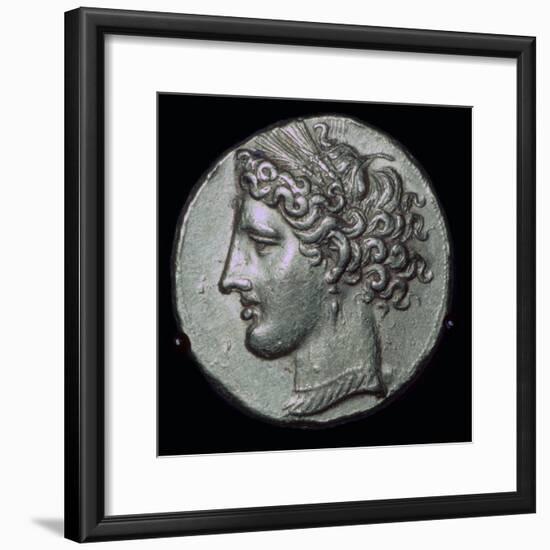 Gold tetradrachm with head of Tanit, 3rd century BC.-Unknown-Framed Giclee Print