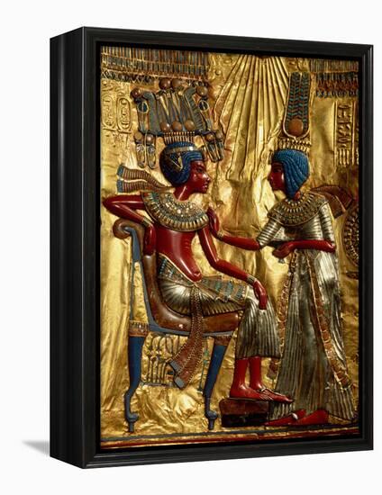 Gold Throne Depicting Tutankhamun and Wife, Egypt-Kenneth Garrett-Framed Premier Image Canvas