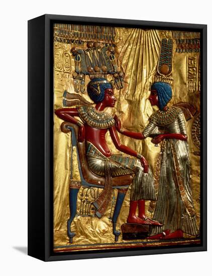 Gold Throne Depicting Tutankhamun and Wife, Egypt-Kenneth Garrett-Framed Premier Image Canvas