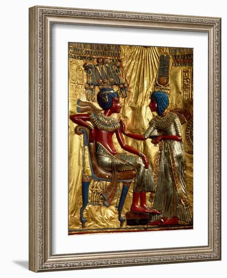 Gold Throne Depicting Tutankhamun and Wife, Egypt-Kenneth Garrett-Framed Photographic Print