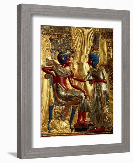 Gold Throne Depicting Tutankhamun and Wife, Egypt-Kenneth Garrett-Framed Photographic Print