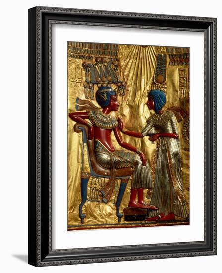 Gold Throne Depicting Tutankhamun and Wife, Egypt-Kenneth Garrett-Framed Photographic Print