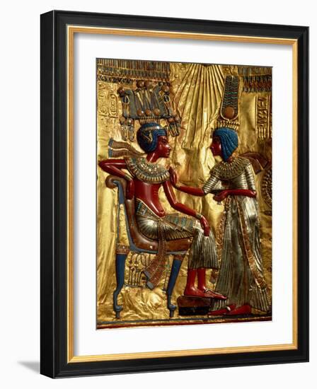 Gold Throne Depicting Tutankhamun and Wife, Egypt-Kenneth Garrett-Framed Photographic Print