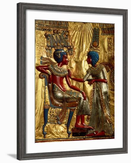 Gold Throne Depicting Tutankhamun and Wife, Egypt-Kenneth Garrett-Framed Photographic Print