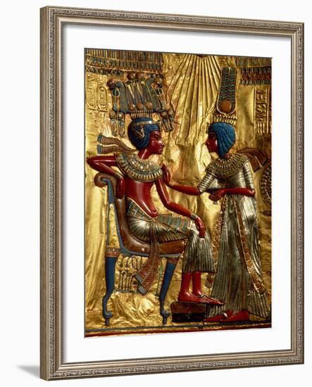 Gold Throne Depicting Tutankhamun and Wife, Egypt-Kenneth Garrett-Framed Photographic Print