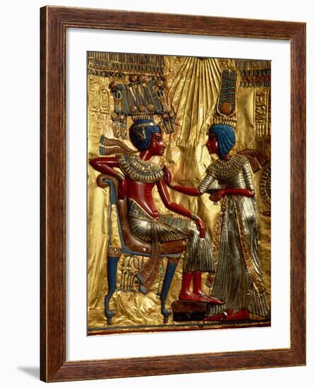 Gold Throne Depicting Tutankhamun and Wife, Egypt-Kenneth Garrett-Framed Photographic Print