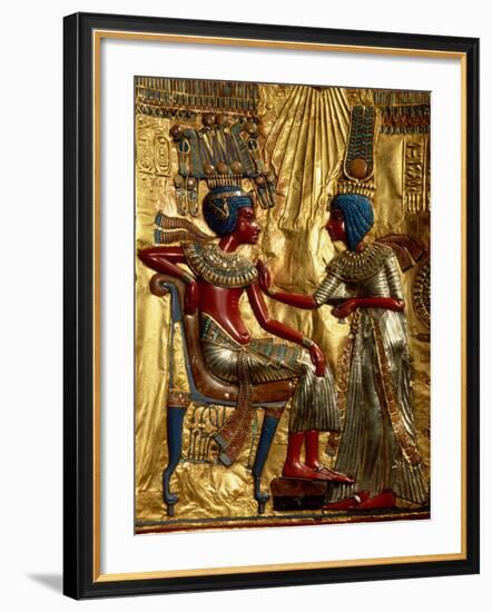 Gold Throne Depicting Tutankhamun and Wife, Egypt-Kenneth Garrett-Framed Photographic Print