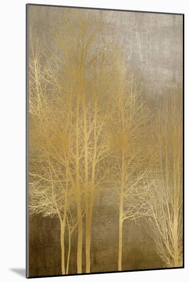 Gold Trees on Brown Panel I-Kate Bennett-Mounted Art Print