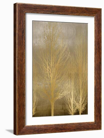 Gold Trees on Brown Panel II-Kate Bennett-Framed Art Print