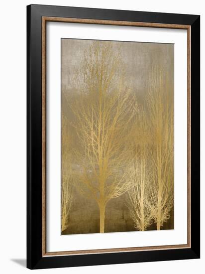 Gold Trees on Brown Panel II-Kate Bennett-Framed Art Print