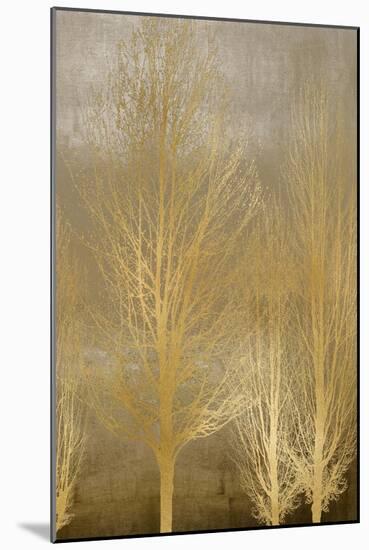 Gold Trees on Brown Panel II-Kate Bennett-Mounted Art Print