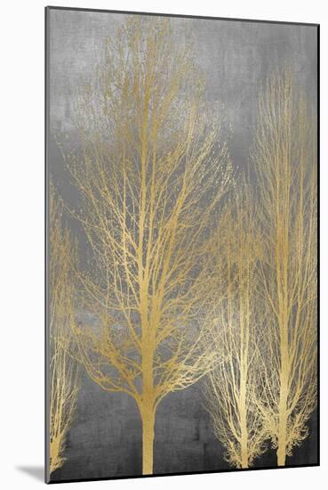 Gold Trees on Gray Panel II-Kate Bennett-Mounted Art Print