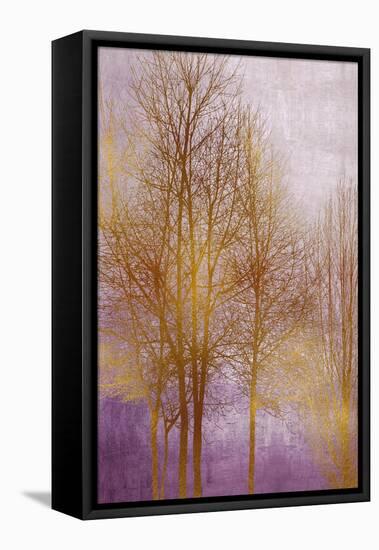 Gold Trees on Purple Panel II-Kate Bennett-Framed Stretched Canvas