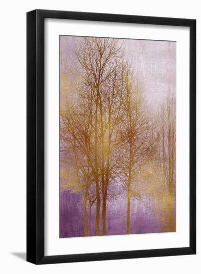 Gold Trees on Purple Panel II-Kate Bennett-Framed Art Print