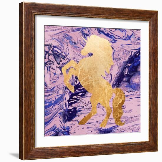 Gold Unicorn on Marble-M. Mercado-Framed Art Print