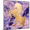 Gold Unicorn on Marble-M. Mercado-Mounted Art Print