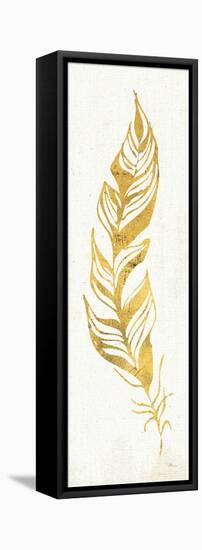 Gold Water Feather I-null-Framed Stretched Canvas