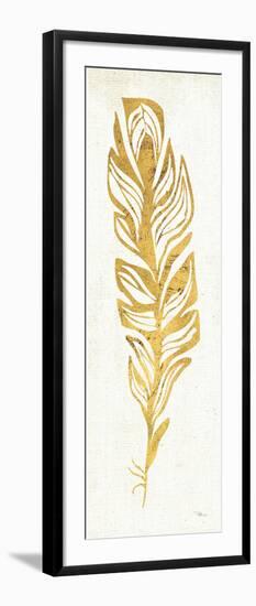 Gold Water Feather II-null-Framed Art Print