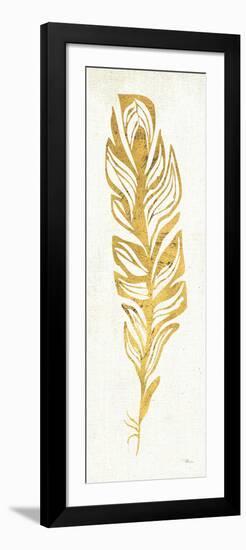 Gold Water Feather II-null-Framed Art Print