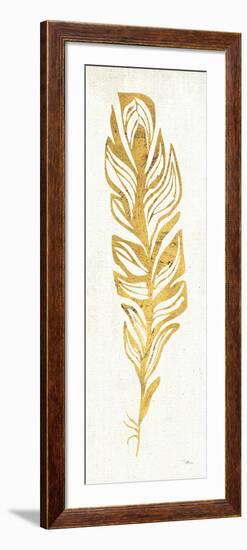 Gold Water Feather II-null-Framed Art Print