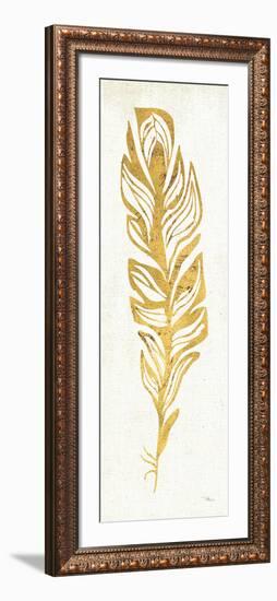 Gold Water Feather II-null-Framed Art Print