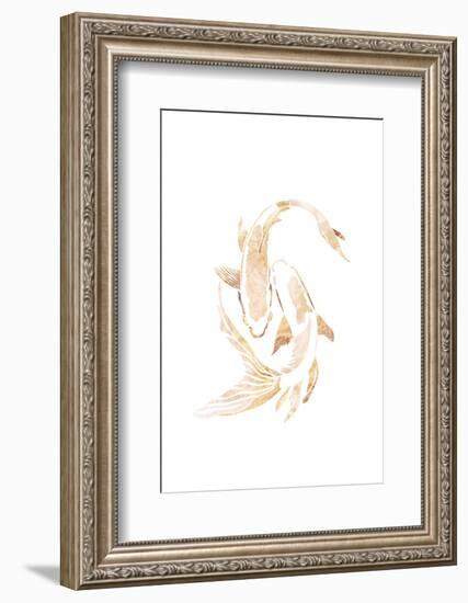Gold White Japan Koi Fish-Sarah Manovski-Framed Photographic Print