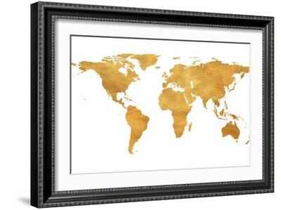 gold world map art print art com