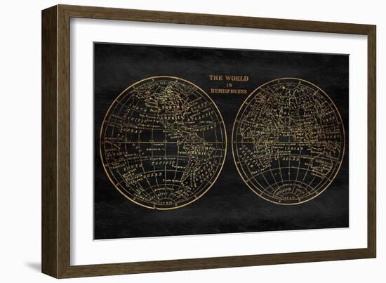 Gold World Map-Jace Grey-Framed Art Print