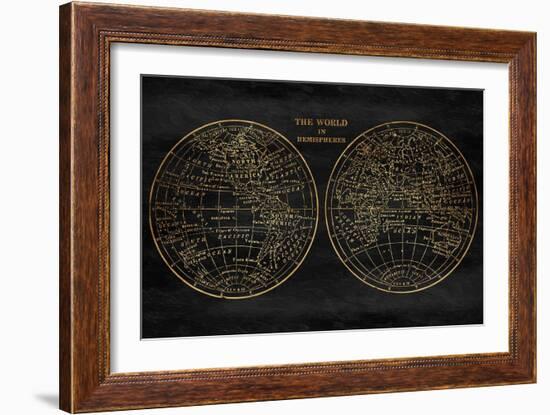 Gold World Map-Jace Grey-Framed Art Print