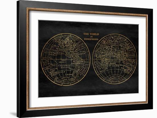 Gold World Map-Jace Grey-Framed Art Print