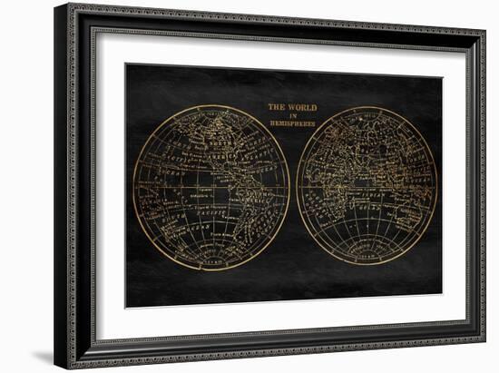 Gold World Map-Jace Grey-Framed Art Print