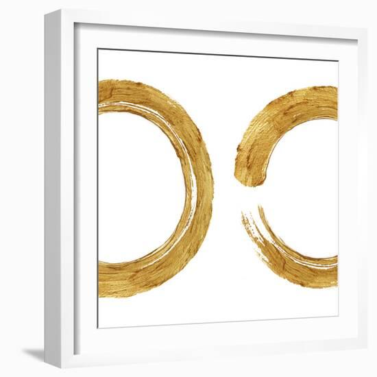 Gold Zen Circle on White II-Ellie Roberts-Framed Art Print