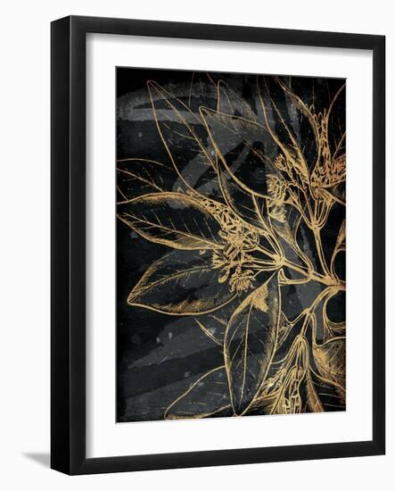 Golden Abstract Floral Mate-Milli Villa-Framed Art Print