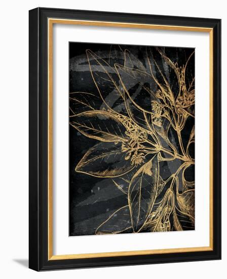 Golden Abstract Floral Mate-Milli Villa-Framed Art Print