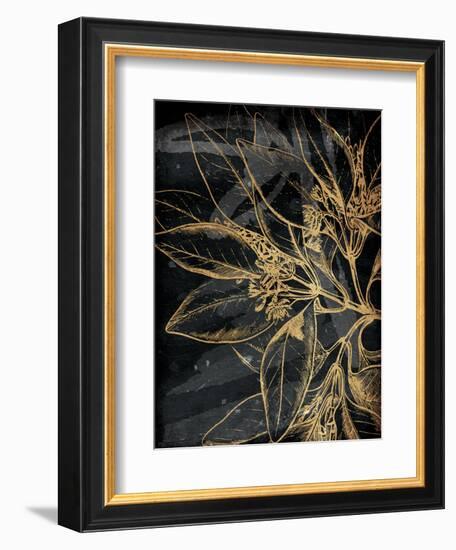 Golden Abstract Floral Mate-Milli Villa-Framed Art Print