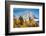 Golden aspen trees and Cathedral Group, Grand Teton National Park.-Adam Jones-Framed Photographic Print