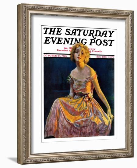 "Golden Ball Gown," Saturday Evening Post Cover, October 23, 1926-Bradshaw Crandall-Framed Giclee Print