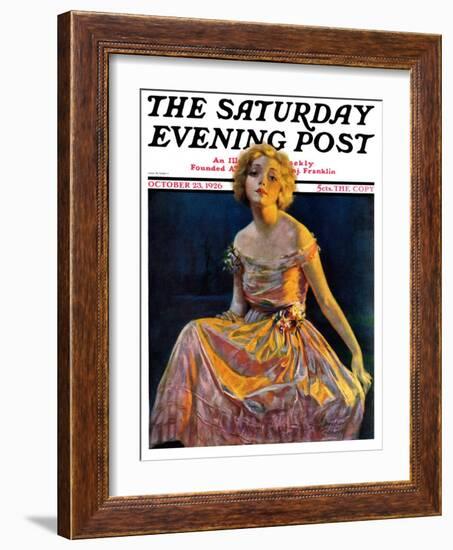 "Golden Ball Gown," Saturday Evening Post Cover, October 23, 1926-Bradshaw Crandall-Framed Giclee Print