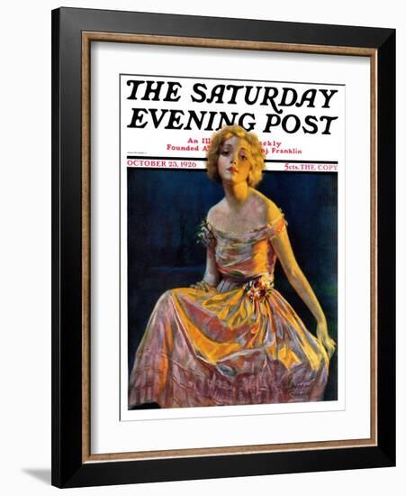 "Golden Ball Gown," Saturday Evening Post Cover, October 23, 1926-Bradshaw Crandall-Framed Giclee Print