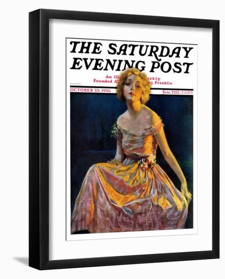 "Golden Ball Gown," Saturday Evening Post Cover, October 23, 1926-Bradshaw Crandall-Framed Giclee Print