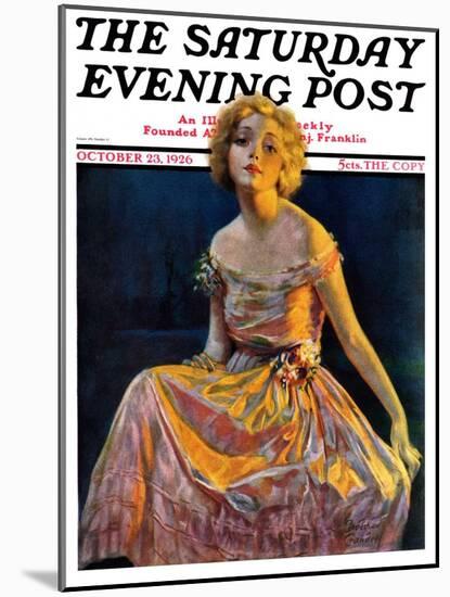 "Golden Ball Gown," Saturday Evening Post Cover, October 23, 1926-Bradshaw Crandall-Mounted Giclee Print