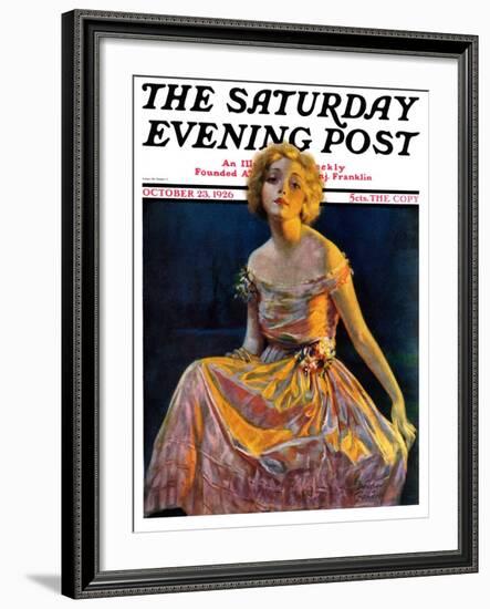 "Golden Ball Gown," Saturday Evening Post Cover, October 23, 1926-Bradshaw Crandall-Framed Giclee Print