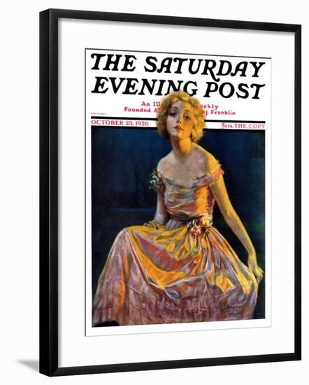 "Golden Ball Gown," Saturday Evening Post Cover, October 23, 1926-Bradshaw Crandall-Framed Giclee Print