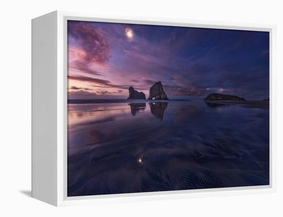 Golden Bay when Night Falls-Yan Zhang-Framed Premier Image Canvas