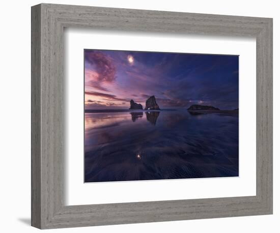 Golden Bay when Night Falls-Yan Zhang-Framed Photographic Print