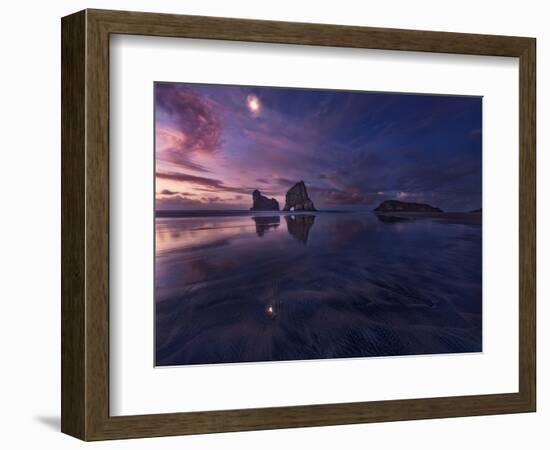 Golden Bay when Night Falls-Yan Zhang-Framed Photographic Print