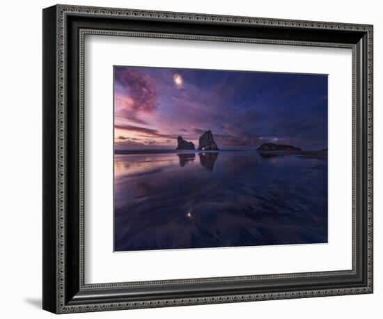 Golden Bay when Night Falls-Yan Zhang-Framed Photographic Print