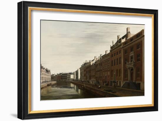 Golden Bend in the Herengracht, Amsterdam-Gerrit Adriaensz Berckheyde-Framed Art Print